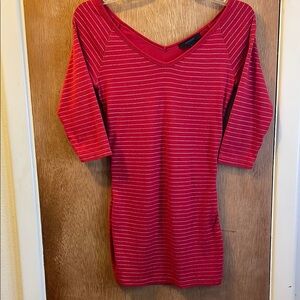 Express Red Striped Knit Top Sz M Luxurious